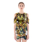 Cowboy Skeleton With Gun Illustration Shoulder Cutout One Piece Dress