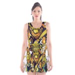 Cowboy Skeleton With Gun Illustration Scoop Neck Skater Dress