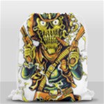 Cowboy Skeleton With Gun Illustration Drawstring Bag (Small)