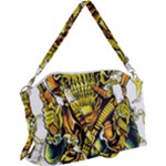 Cowboy Skeleton With Gun Illustration Canvas Crossbody Bag