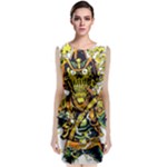 Cowboy Skeleton With Gun Illustration Classic Sleeveless Midi Dress