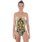 Cowboy Skeleton With Gun Illustration Tie Back One Piece Swimsuit
