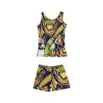 Cowboy Skeleton With Gun Illustration Kids  Boyleg Swimsuit