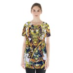 Cowboy Skeleton With Gun Illustration Skirt Hem Sports Top