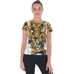 Cowboy Skeleton With Gun Illustration Short Sleeve Sports Top 