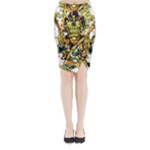 Cowboy Skeleton With Gun Illustration Midi Wrap Pencil Skirt
