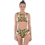 Cowboy Skeleton With Gun Illustration Bandaged Up Bikini Set 