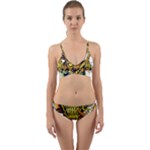 Cowboy Skeleton With Gun Illustration Wrap Around Bikini Set
