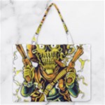 Cowboy Skeleton With Gun Illustration Zipper Medium Tote Bag