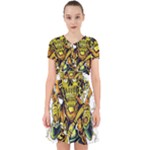 Cowboy Skeleton With Gun Illustration Adorable in Chiffon Dress