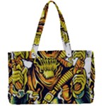 Cowboy Skeleton With Gun Illustration Canvas Work Bag