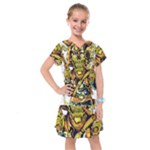 Cowboy Skeleton With Gun Illustration Kids  Drop Waist Dress