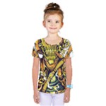 Cowboy Skeleton With Gun Illustration Kids  One Piece T-Shirt