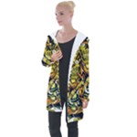 Cowboy Skeleton With Gun Illustration Longline Hooded Cardigan