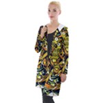 Cowboy Skeleton With Gun Illustration Hooded Pocket Cardigan
