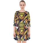 Cowboy Skeleton With Gun Illustration Smock Dress