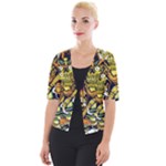 Cowboy Skeleton With Gun Illustration Cropped Button Cardigan