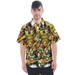 Cowboy Skeleton With Gun Illustration Men s Short Sleeve Shirt