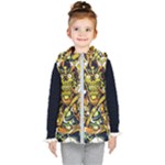 Cowboy Skeleton With Gun Illustration Kids  Hooded Puffer Vest