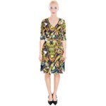 Cowboy Skeleton With Gun Illustration Wrap Up Cocktail Dress