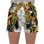 Cowboy Skeleton With Gun Illustration Sleepwear Shorts