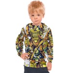 Cowboy Skeleton With Gun Illustration Kids  Hooded Pullover