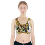 Cowboy Skeleton With Gun Illustration Sports Bra With Pocket