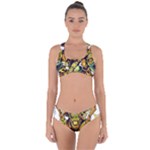 Cowboy Skeleton With Gun Illustration Criss Cross Bikini Set