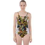 Cowboy Skeleton With Gun Illustration Cut Out Top Tankini Set