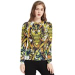 Cowboy Skeleton With Gun Illustration Women s Long Sleeve Rash Guard