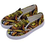 Cowboy Skeleton With Gun Illustration Kids  Canvas Slip Ons