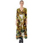 Cowboy Skeleton With Gun Illustration Button Up Boho Maxi Dress
