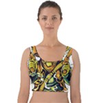 Cowboy Skeleton With Gun Illustration Velvet Crop Top