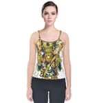 Cowboy Skeleton With Gun Illustration Velvet Spaghetti Strap Top