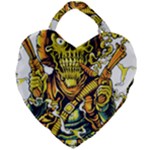 Cowboy Skeleton With Gun Illustration Giant Heart Shaped Tote