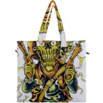 Cowboy Skeleton With Gun Illustration Canvas Travel Bag