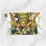 Cowboy Skeleton With Gun Illustration Canvas Cosmetic Bag (Large)