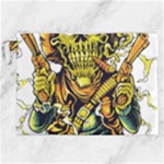 Cowboy Skeleton With Gun Illustration Canvas Cosmetic Bag (XXL)