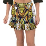 Cowboy Skeleton With Gun Illustration Fishtail Mini Chiffon Skirt