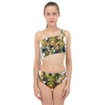 Cowboy Skeleton With Gun Illustration Spliced Up Two Piece Swimsuit