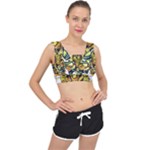 Cowboy Skeleton With Gun Illustration V-Back Sports Bra