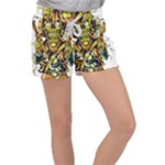 Cowboy Skeleton With Gun Illustration Women s Velour Lounge Shorts