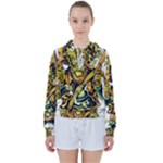Cowboy Skeleton With Gun Illustration Women s Tie Up Sweat