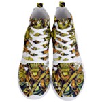 Cowboy Skeleton With Gun Illustration Men s Lightweight High Top Sneakers