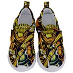 Cowboy Skeleton With Gun Illustration Kids  Velcro No Lace Shoes