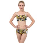 Cowboy Skeleton With Gun Illustration Layered Top Bikini Set