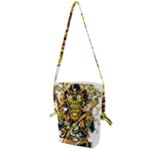 Cowboy Skeleton With Gun Illustration Folding Shoulder Bag