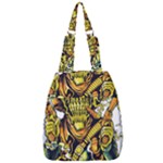 Cowboy Skeleton With Gun Illustration Center Zip Backpack