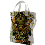 Cowboy Skeleton With Gun Illustration Canvas Messenger Bag