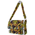 Cowboy Skeleton With Gun Illustration Full Print Messenger Bag (S)